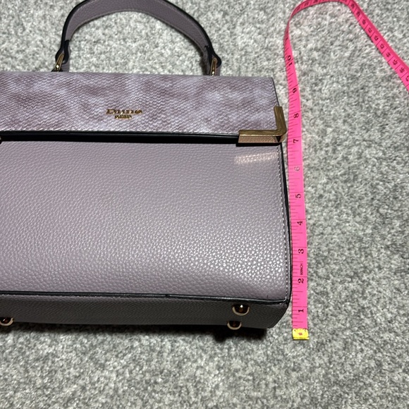 Dune London Purple Leather Handbag faux snakeskin top handle purse lavender bag - Picture 13 of 14